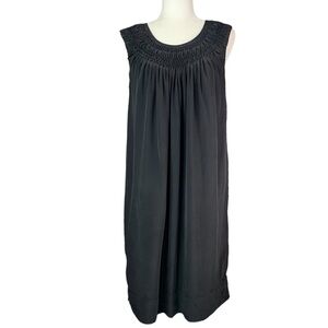 J.Jill Silk Sheath Dress Med Black Minimalist Dark Romantic